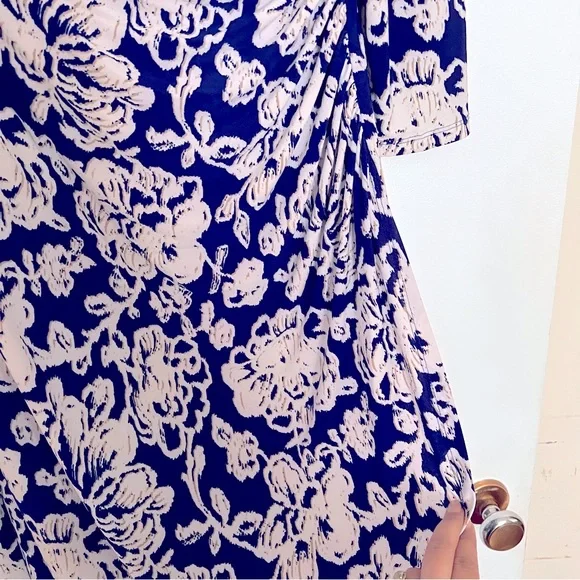 EUC/WORN ONCE RALPH LAUREN BLUE FLORAL WORK DRESS - Picture 7 of 8